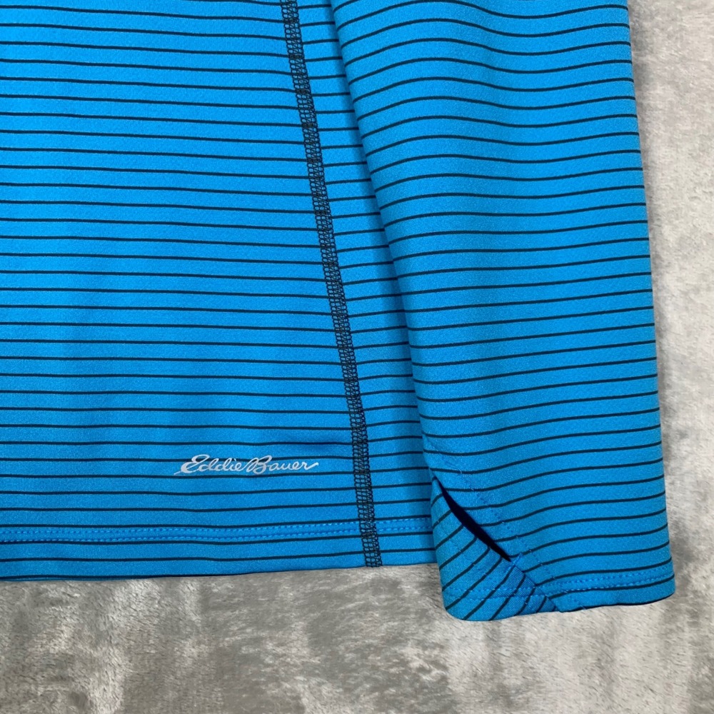 Eddie Bauer First Ascent FreeHeat Pro Blue Striped 1/4 Zip Baselayer Womens L‎ - Picture 6 of 12